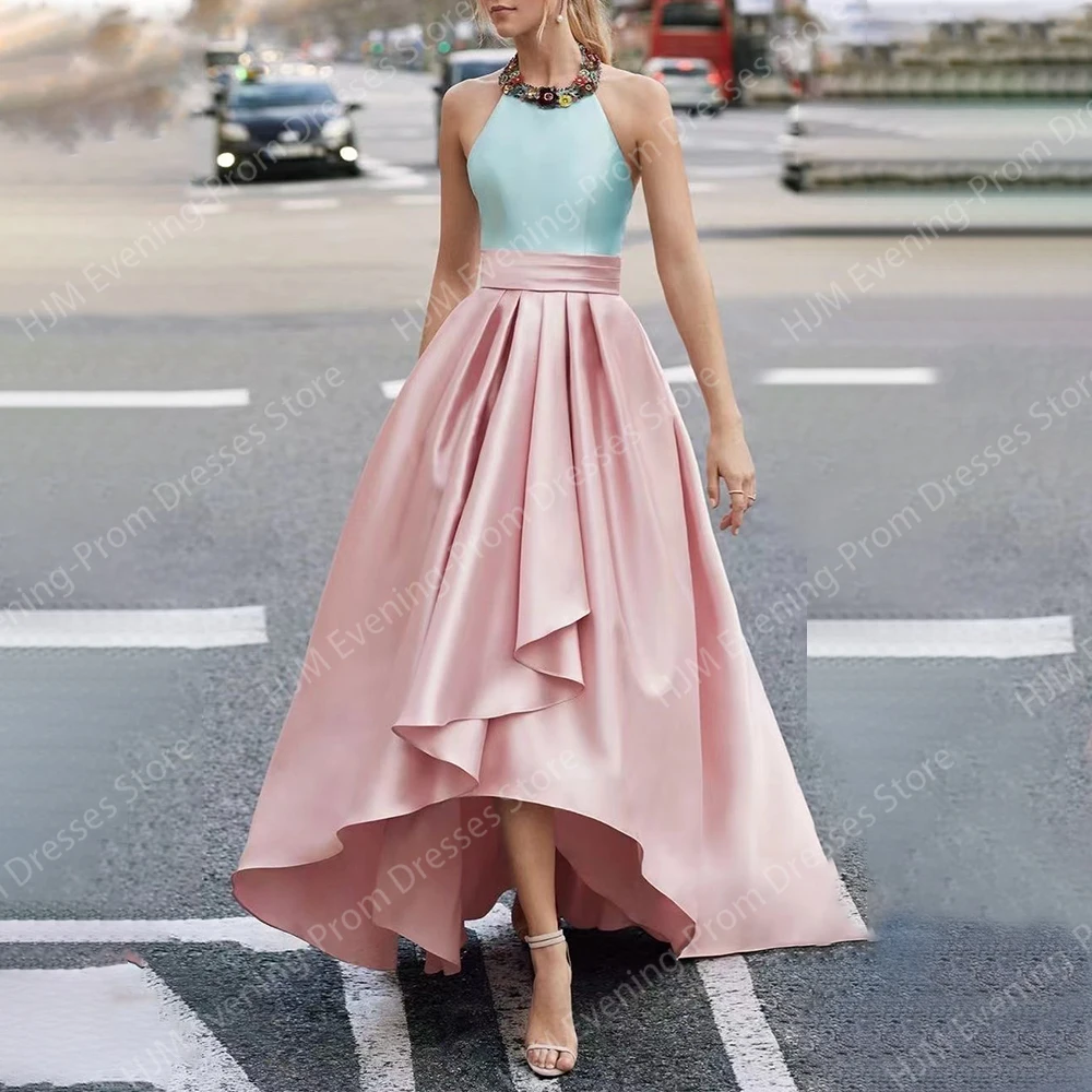 

Elegant Long Evening Dresses for Women Satin O-Neck Floor-Length A-Line Prom Party Wedding Gala Special Events Dress Maxi 2024