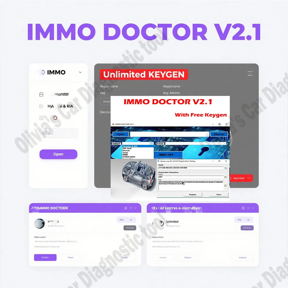 IMMO DOCTOR V2.1 Obd2 الماسح الضوئي اكسسوارات السيارات مع المفاتيح غير المحدودة متعدد العلامات التجارية Immo Off Software ECU رقاقة ضبط ل sim2k MT38 #1