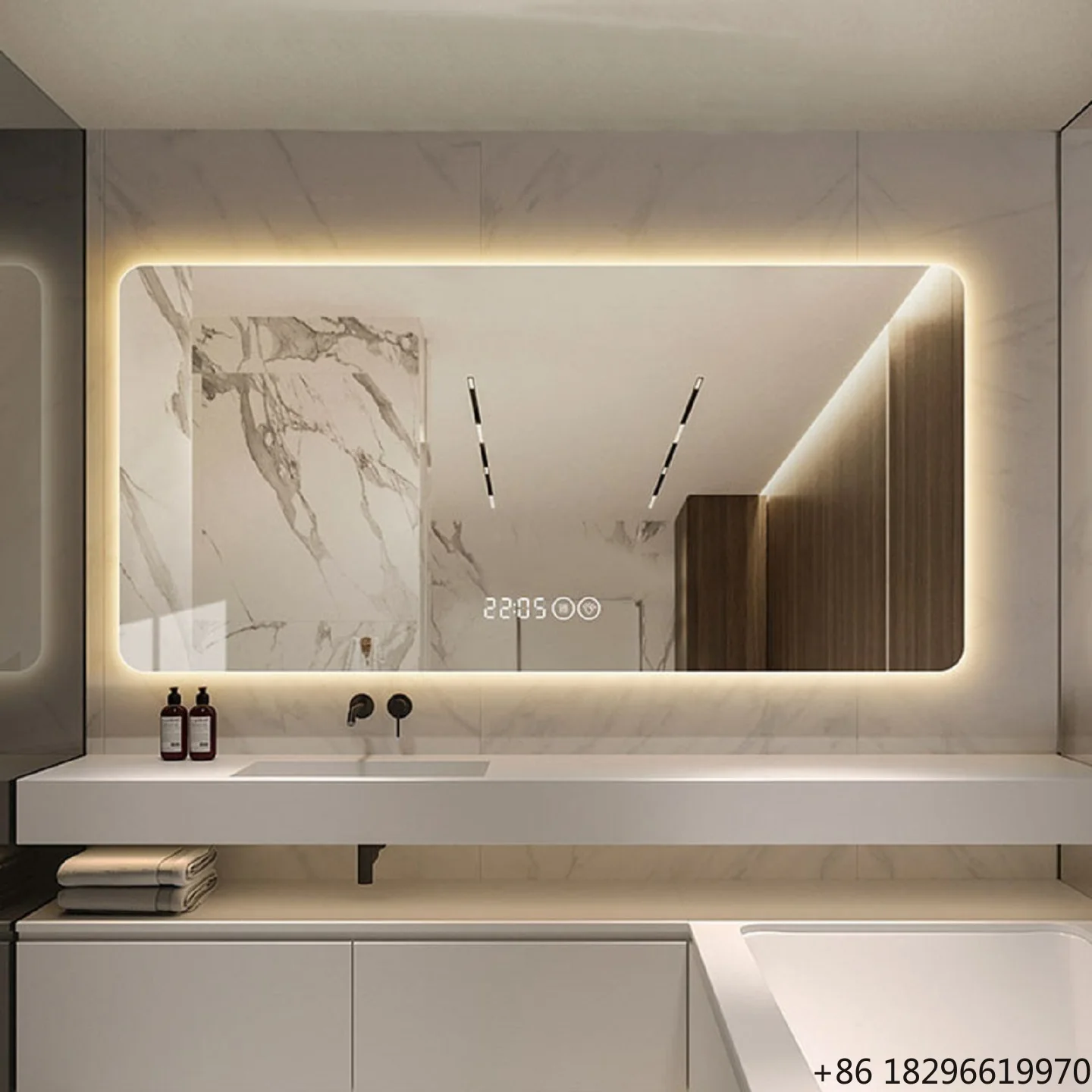 

Modern LED Bathroom Mirror Wall Smart Touch Vanity
