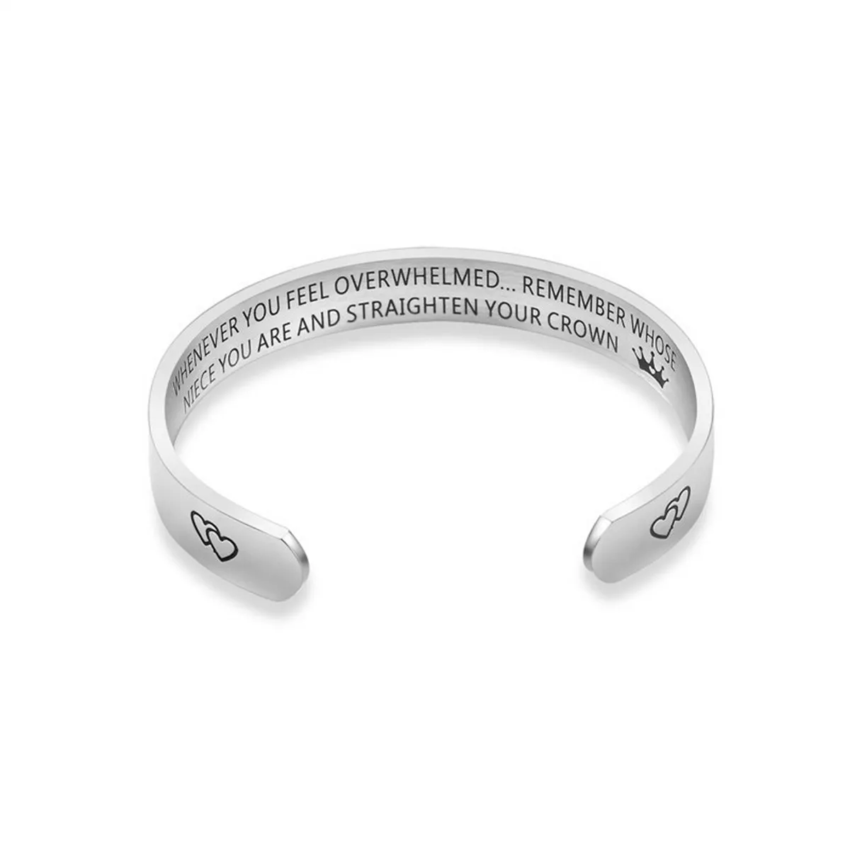 

Браслет с гравировкой в ​​виде короны для женщин, C-образный браслет из титановой стали, легкий, гладкий, ювелирное изделие, подарок, простой модный браслет с надписью Niece