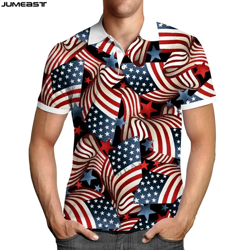 

Jumeast Y2k Men Women 3D Printed Sweatshirt Hip Hop American Flag Camouflage Fashion Polo T Shirt Sport Pullover Tops Tees