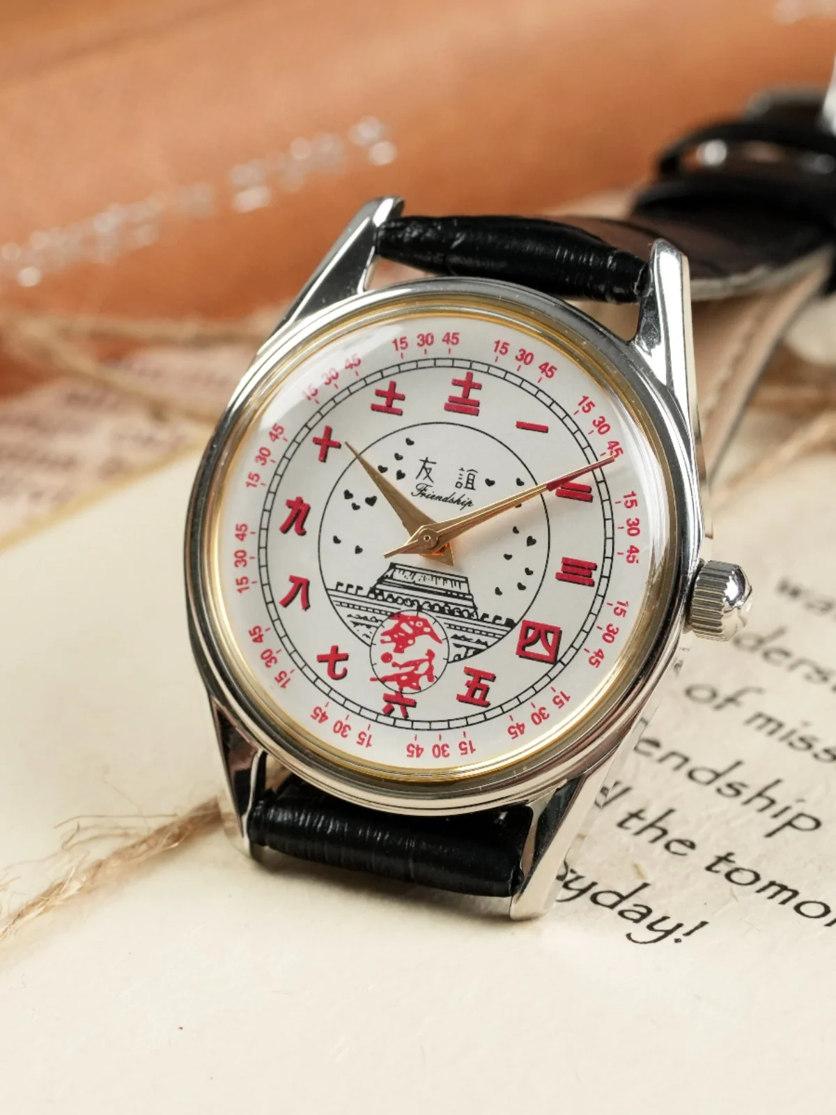2025-shanghai-diamond-brand-watch-peace-commemorative-watch-men's-mechanical-watch-manual-winding-new-genuine-brand-stock