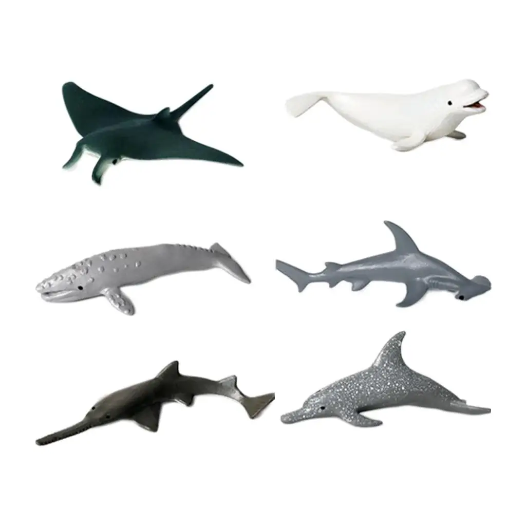 6 Pieces Sea Life Animal Model Figurines Educational Toy for