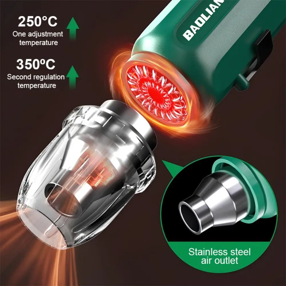Handheld 350W Hot Air Blower Lightweight Rapid Heating Mini Blower Two Adjustable Levels Phone Repair Welding Machine Embossing