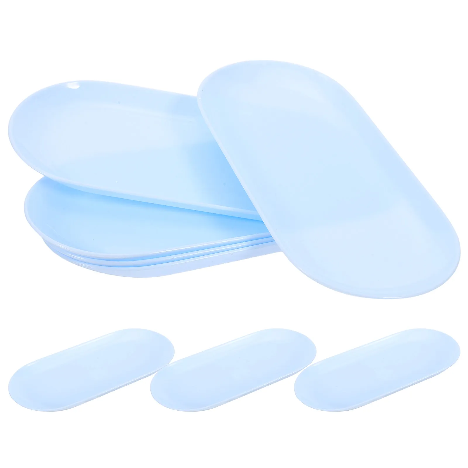 8Pcs Jewelry Tray Oval Plastic Decorative Vanity Dresser Organizer Small Stackable Jewelry Dish Bathroom Counter Trinket Tray