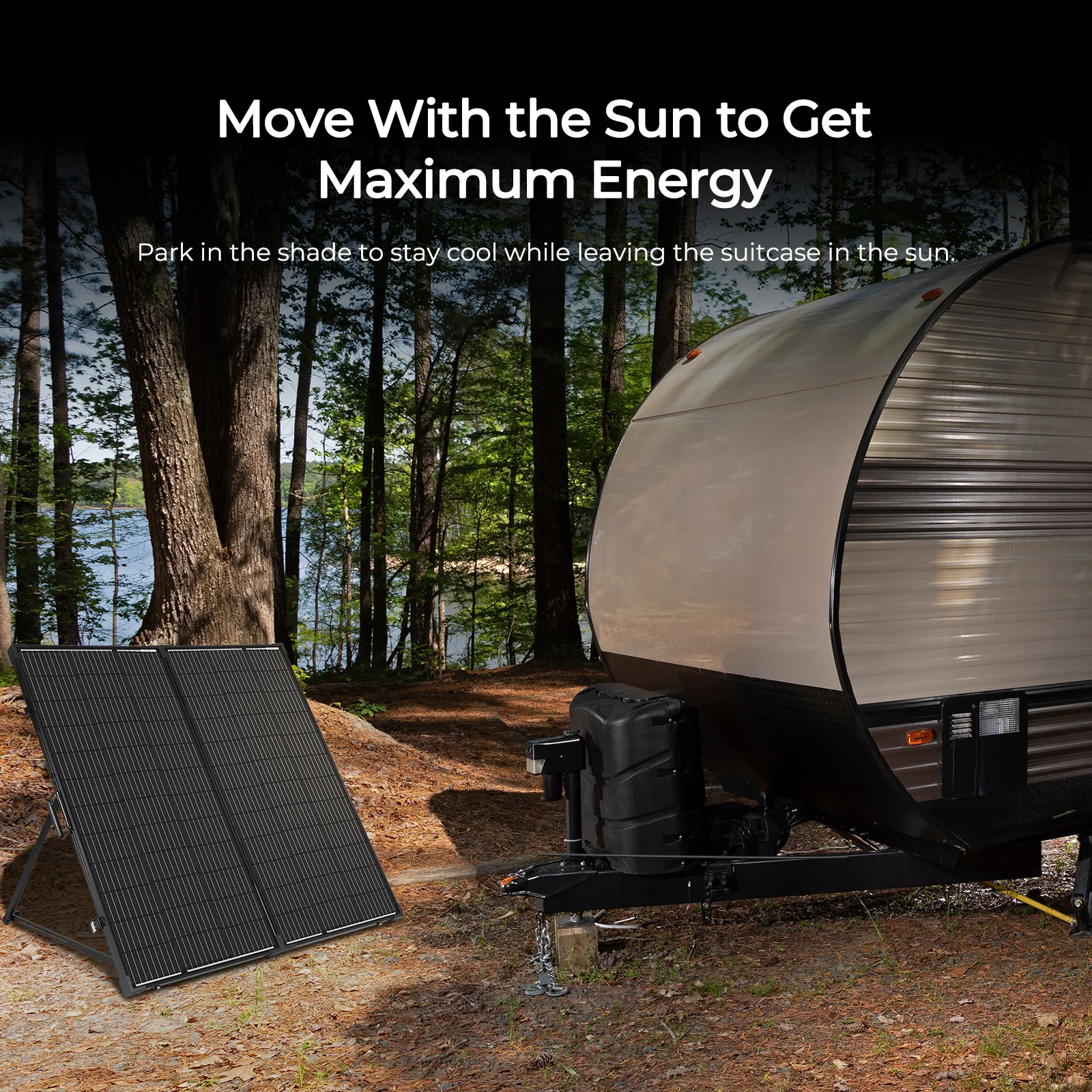 Renogy لوح شمسي محمول ، وحدة تحكم بالشاحن مقاوم للماء ، 20A ، W ، 12 V