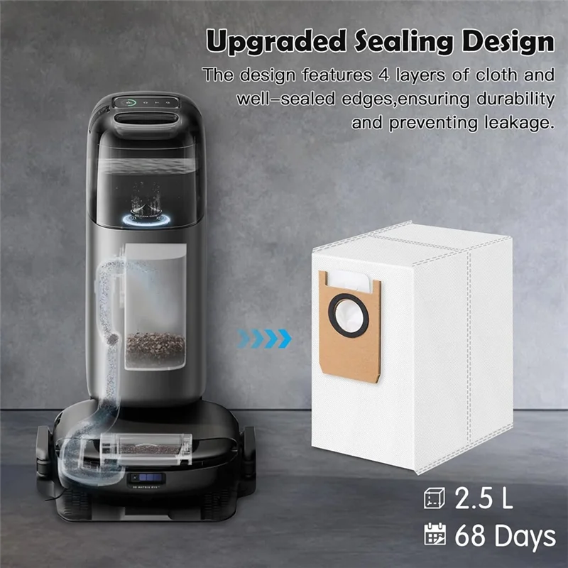 

F-F 10 шт. мешки для пыли Hepa-фильтр для Eufy Omni S1 Pro, запасные части для робота-пылесоса, сменные мешки для пыли, моющиеся фильтры