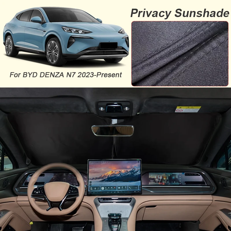 

Автомобильный солнцезащитный козырек на черное окно для BYD DENZA N7 2023-настоящее время, автоматическая защита от УФ-лучей, теплоизоляция, защитная крышка, аксессуар для интерьера