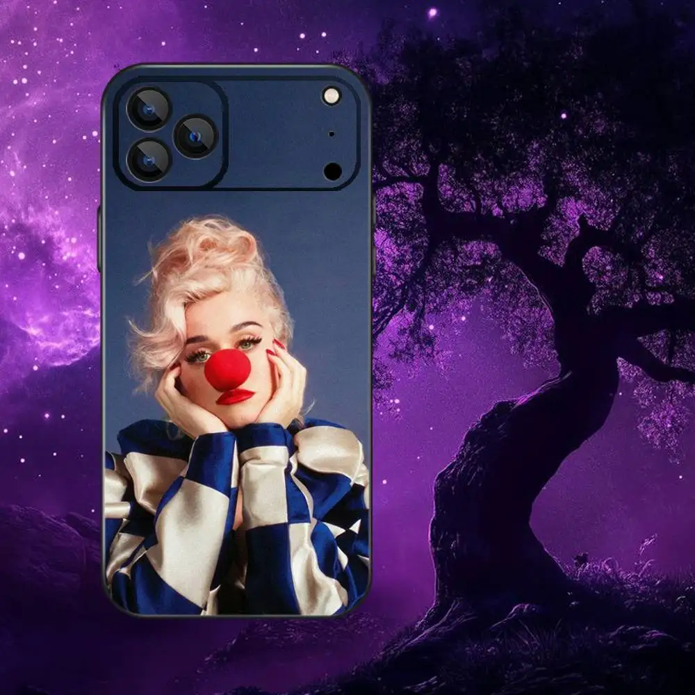 Funda de teléfono K-Katy P-Perry Singer para iPhone 17,16,15,14,13,12,Pro,Max,Plus,E,SE4,Air,Mini caja suave negra