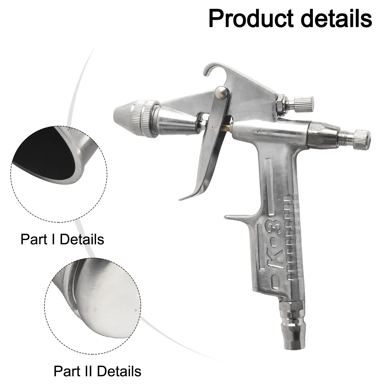 

For Car Painting Repair Spray Tool Spray Machine Gravity Type K-3 Mini Pneumatic Replacement 0.5mm 125ml C-type Quick Connector