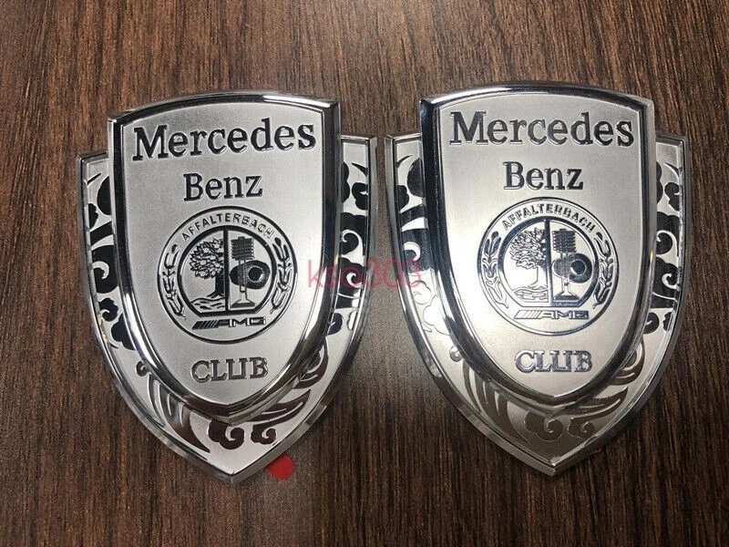 

Silver AFFALTERBACH Club For Mercedes Benz Car Body Emblem Rear Trunk Lid Badge