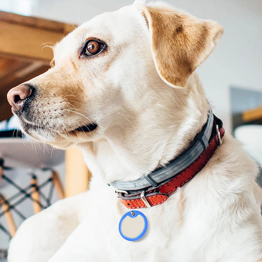 

8pcs Silicone Dog Silencers Blue Pet Collar Noise Reducer Round Protector Rubber Dog Tag Cover For Cats Dogs Small Pet Id Tag