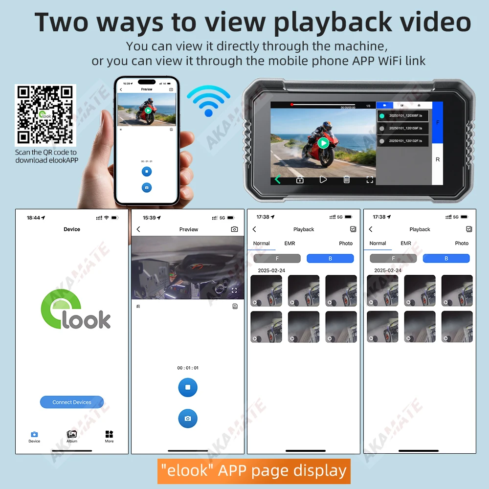 Portable Motorcycle Touch Screen GPS Navigation Carplay Android Auto Bluetooth Drive Recorder Moto Monitor Waterproof Dual Lens image 6