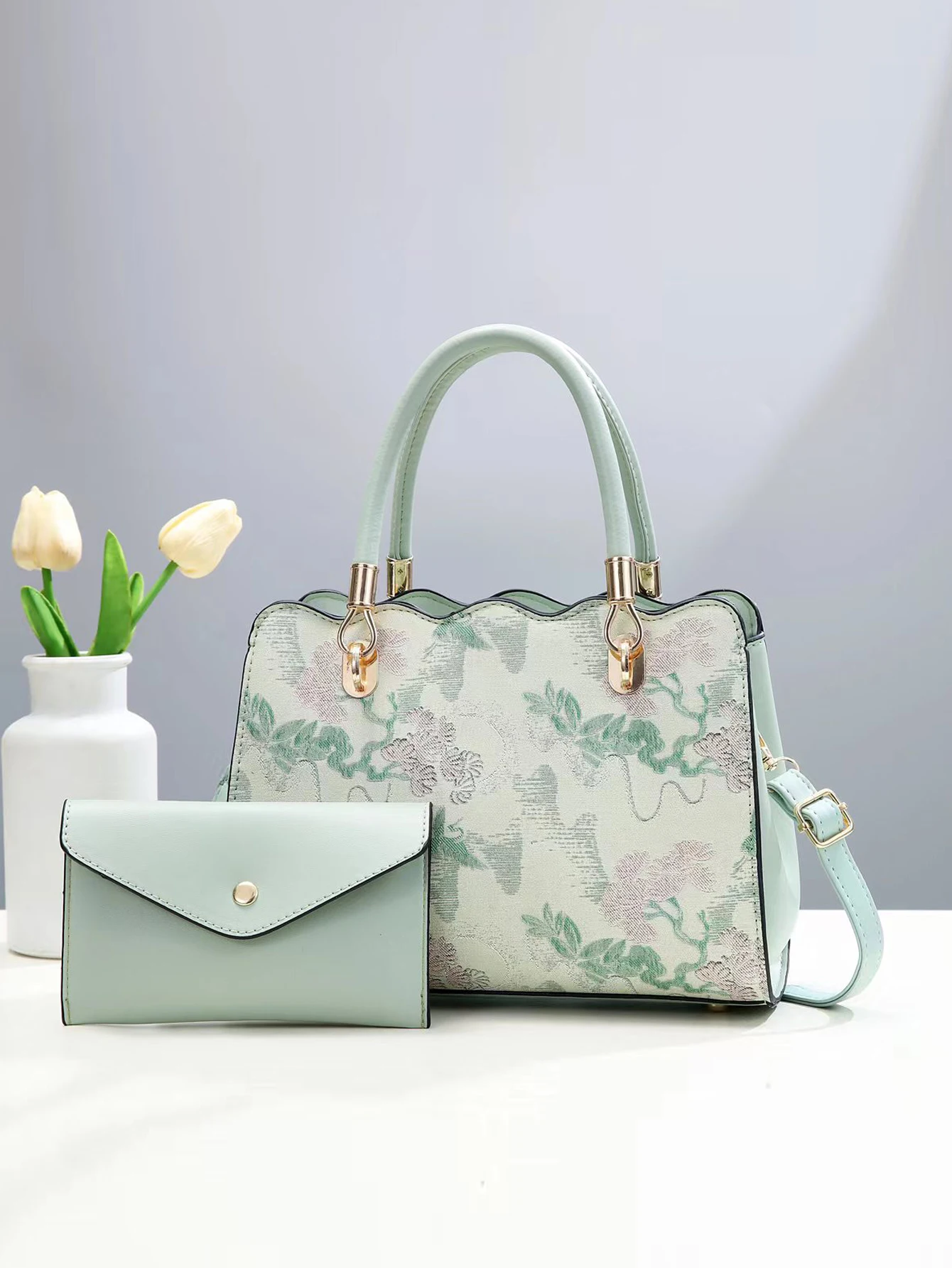 Women\'s combination bag with embroideries, large capacity single shoulder crossbody bag, exquisite small bag