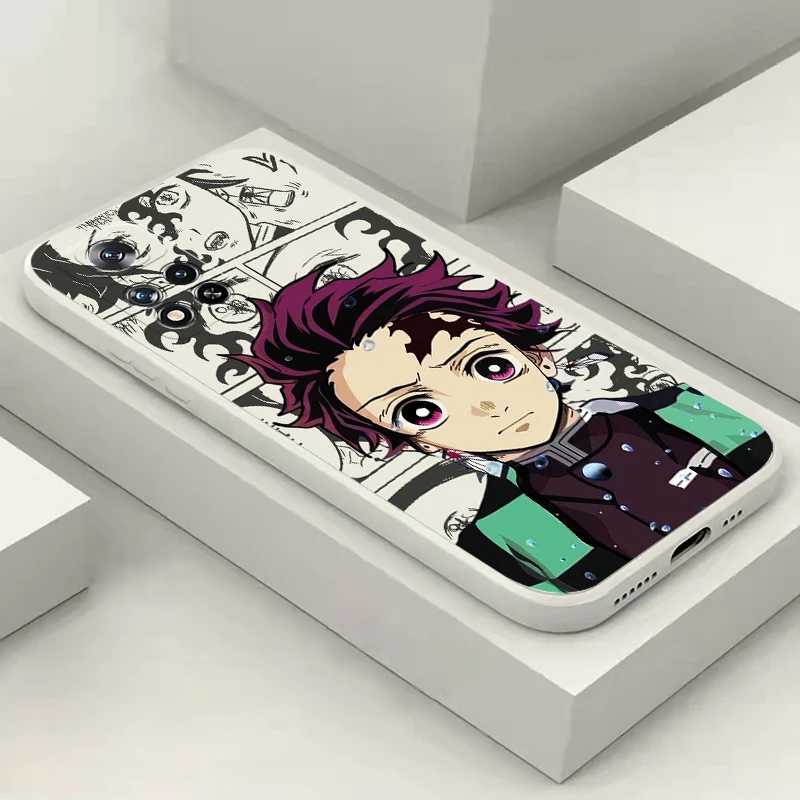 Demon Slayer Kamado Tomioka, funda trasera de silicona líquida para teléfono Xiaomi Redmi Note 12, 11, 11S, 11T, 10, 10S, 10T, 9, 8 Pro Plus
