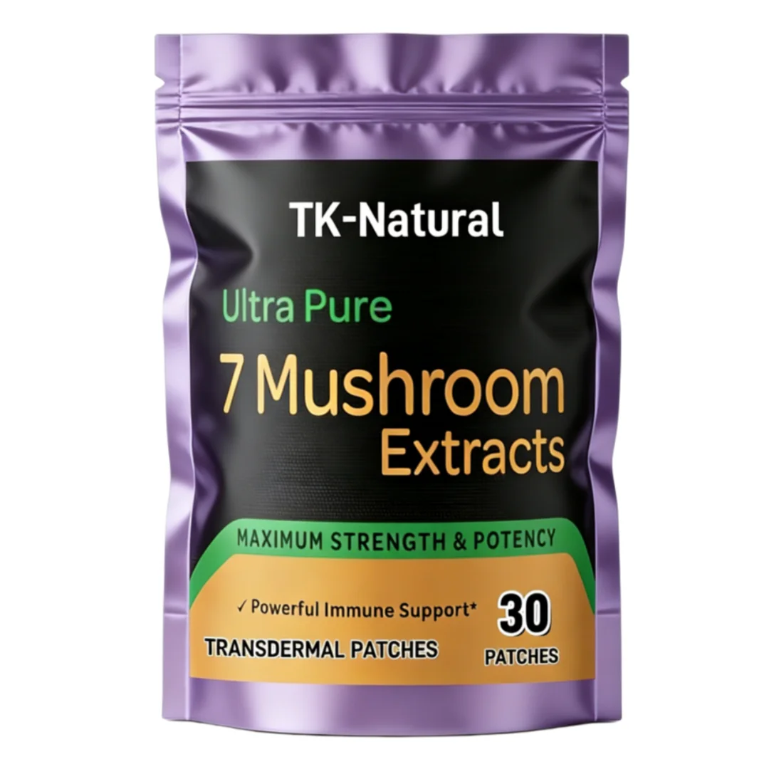 30 Patches Mushroom Complex Transdermal Patches Lions Mane Cordyceps Reishi Maitake Shiitake for Memory, Focus & Immune Support