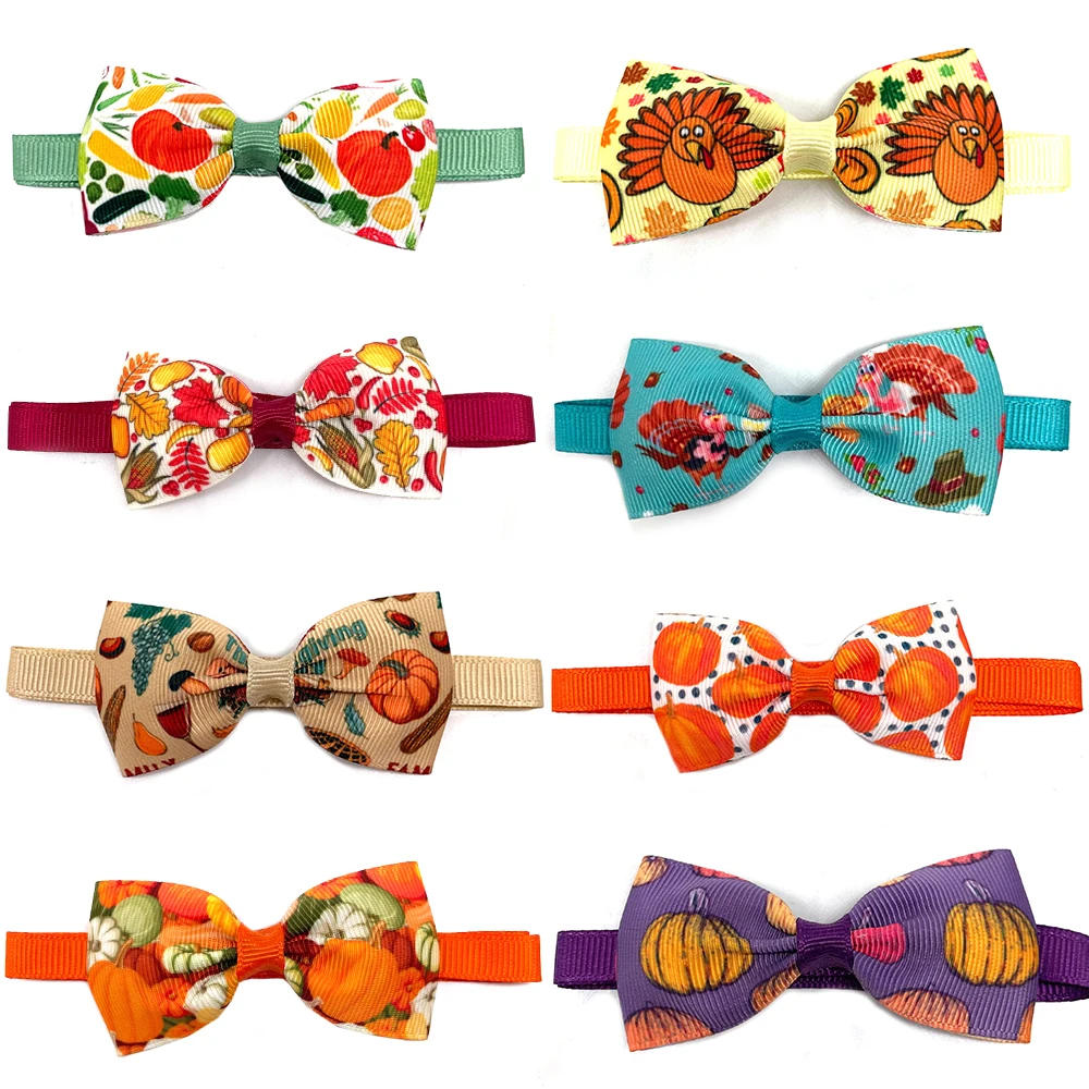 Pet Supplies Coupon - 50/100pcs Thanksgiving Puppy Dog Bow Tie