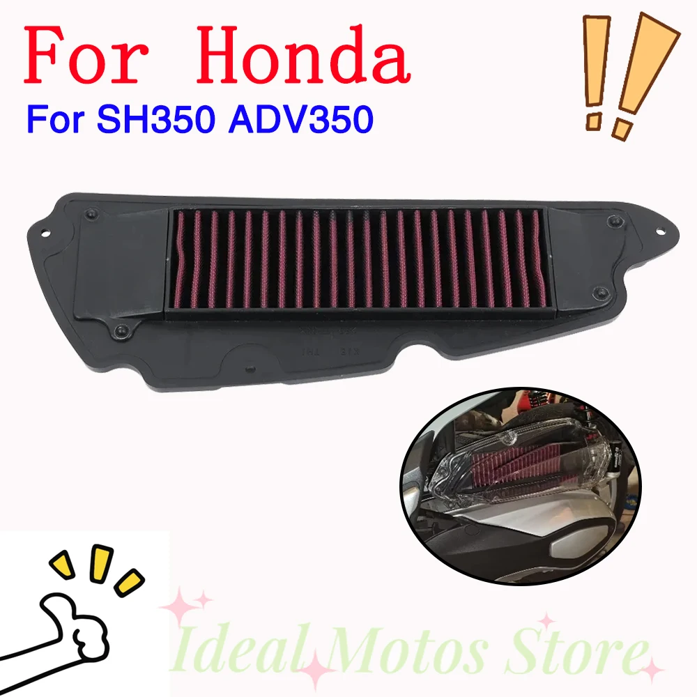 

Motorcycle Accessories Reusable High Flow Air Filter Intake Cleaner For Honda ADV 350 ADV350 2021 - 2025 SH350 SH 350 2021-2024