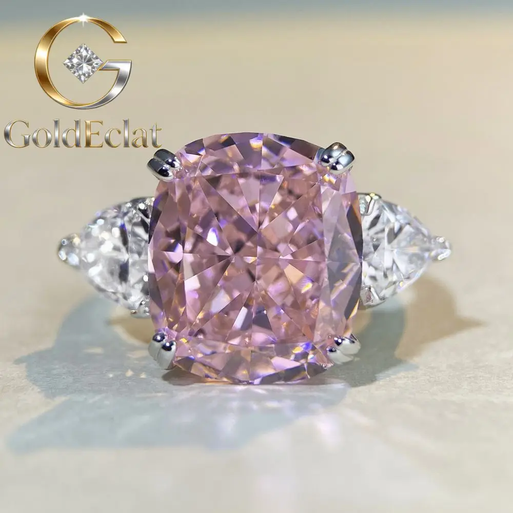 

Кольцо GoldEclat класса люкс из цельной платины PT950 с бриллиантом и муассанитом огранки «Ледяной цветок» для женщин