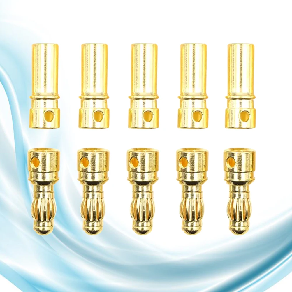 

10 Pairs Drone Cable Plug Banana Female Connector Connectors Bullet Gold Plated