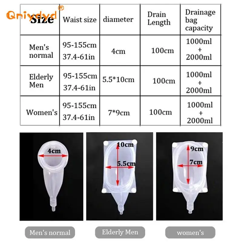 Silicone Urine Collector Urinal Incontinence Leak-Proof Urinal Pot Urinary Catheter Drainage Bag Removable Cleaning Urinal