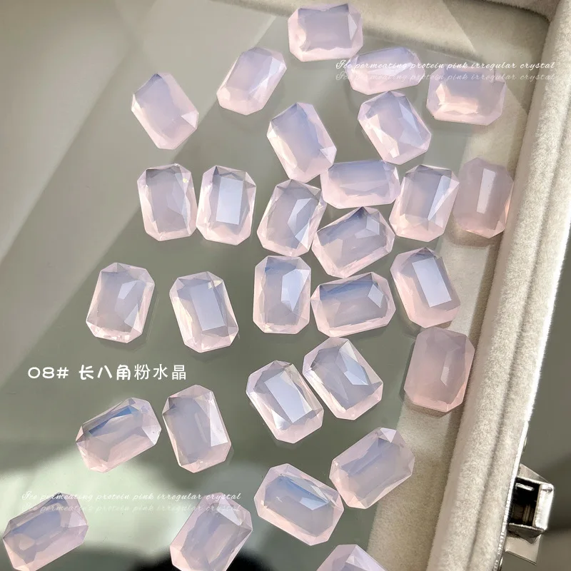 Pink Protein Rhinestone Crafts Crystal Stone Pointback Nail Art Decor Rhinestone Glass Jelly Clear Crystal10PCS