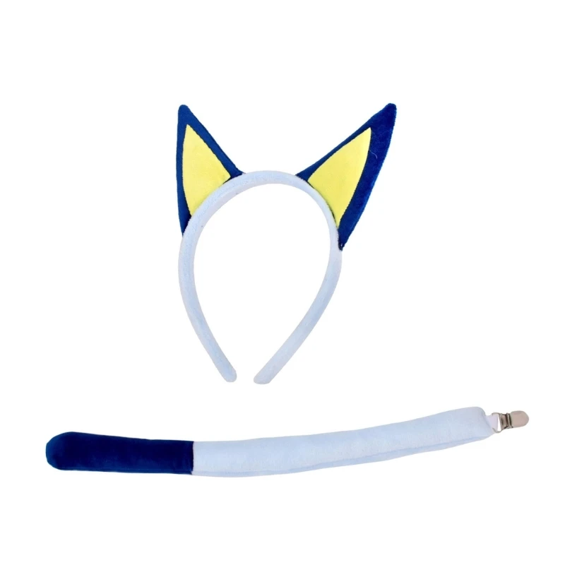Kids Cartoon Pyppy Dog Ears Hoofddeksels en Pluche Staart Combo Set Ideaal voor Halloween Party Cosplay Kostuum en alledaags