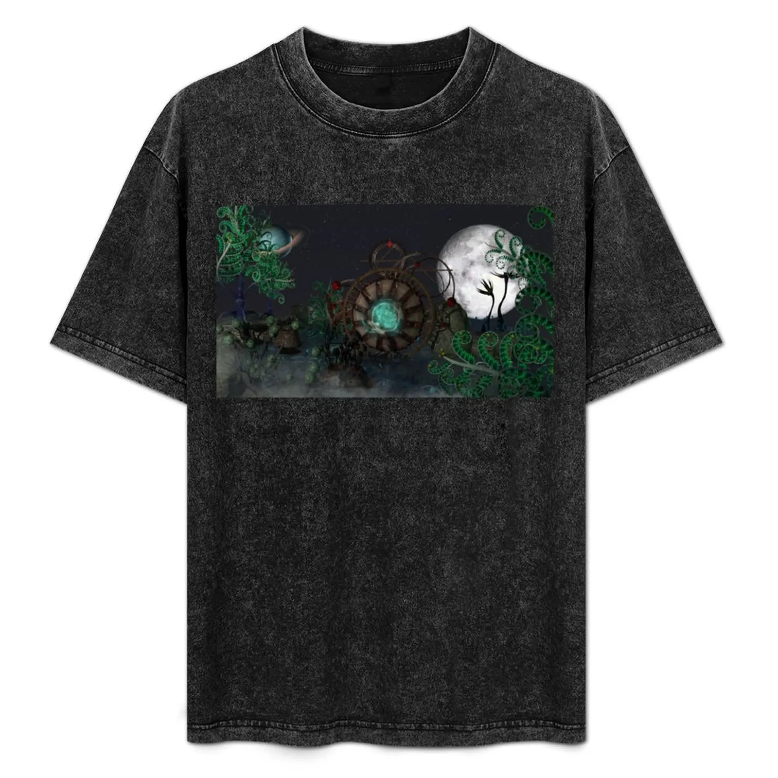 

The Machine in the Marsh T-Shirt anime t shirts Short sleeve tee Aesthetic clothing shirts graphic tee men