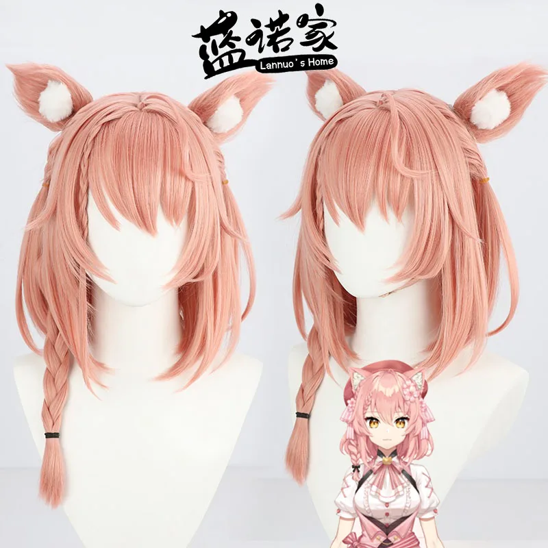 

Виртуальный YouTube Vtuber Лосось Королева Иро Хиро Cos Косплей Парик Хэллоуин Карнавальная Вечеринка Реквизит Синтетические Волосы + Кепка Для Парика