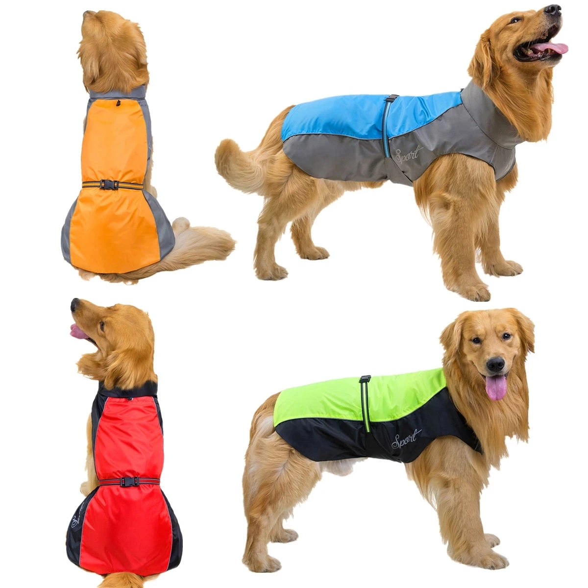 Pet Big Dog Raincoat Clothes For Dogs Pets Clothing Cape Raincoat Golden Retriever Large Dog Costumes Coat Jacket Corgi Cloak