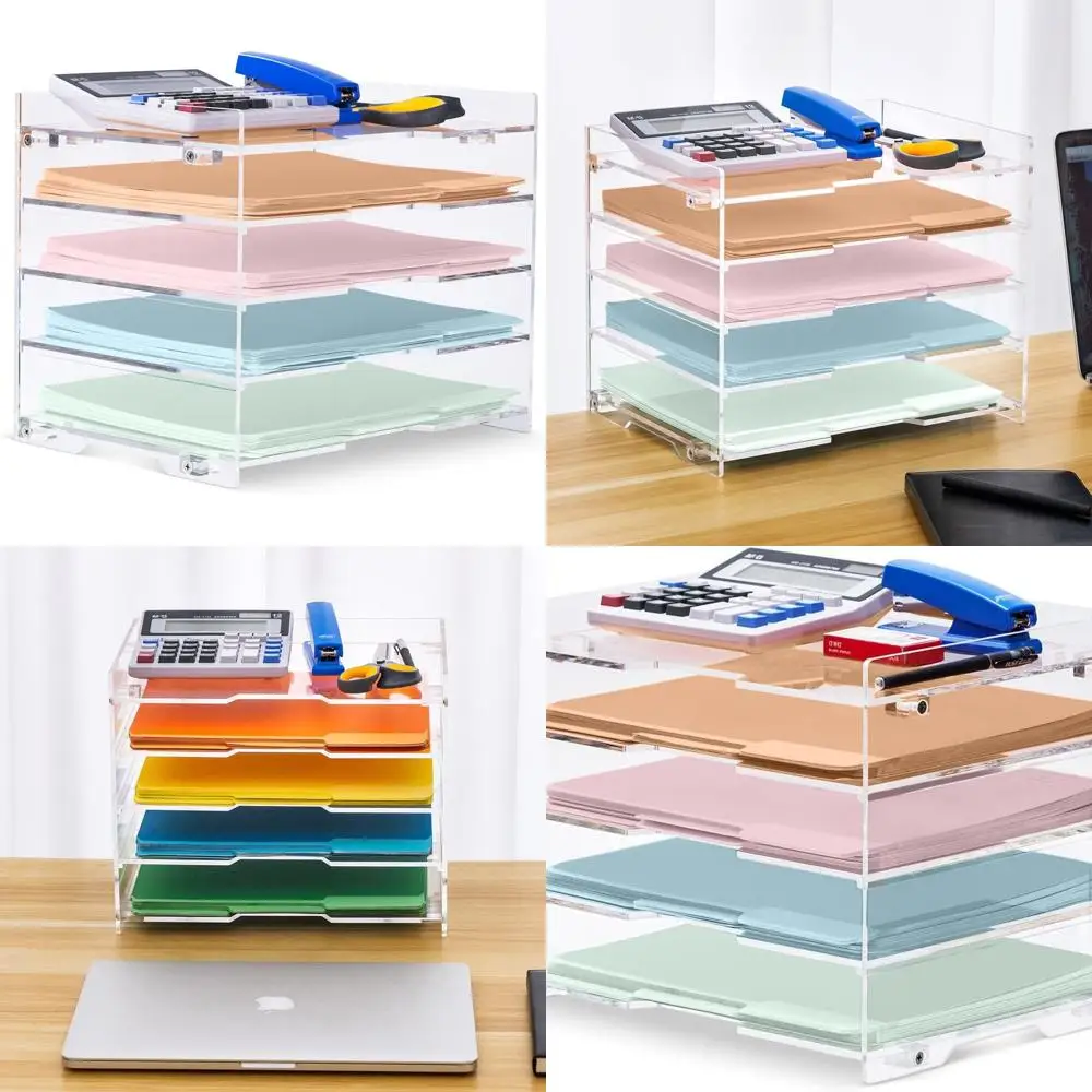 

Акриловый настольный органайзер с подставкой для писем, прозрачный для офиса и дома, идеально подходит для хранения школьных принадлежностей и организации рабочего стола