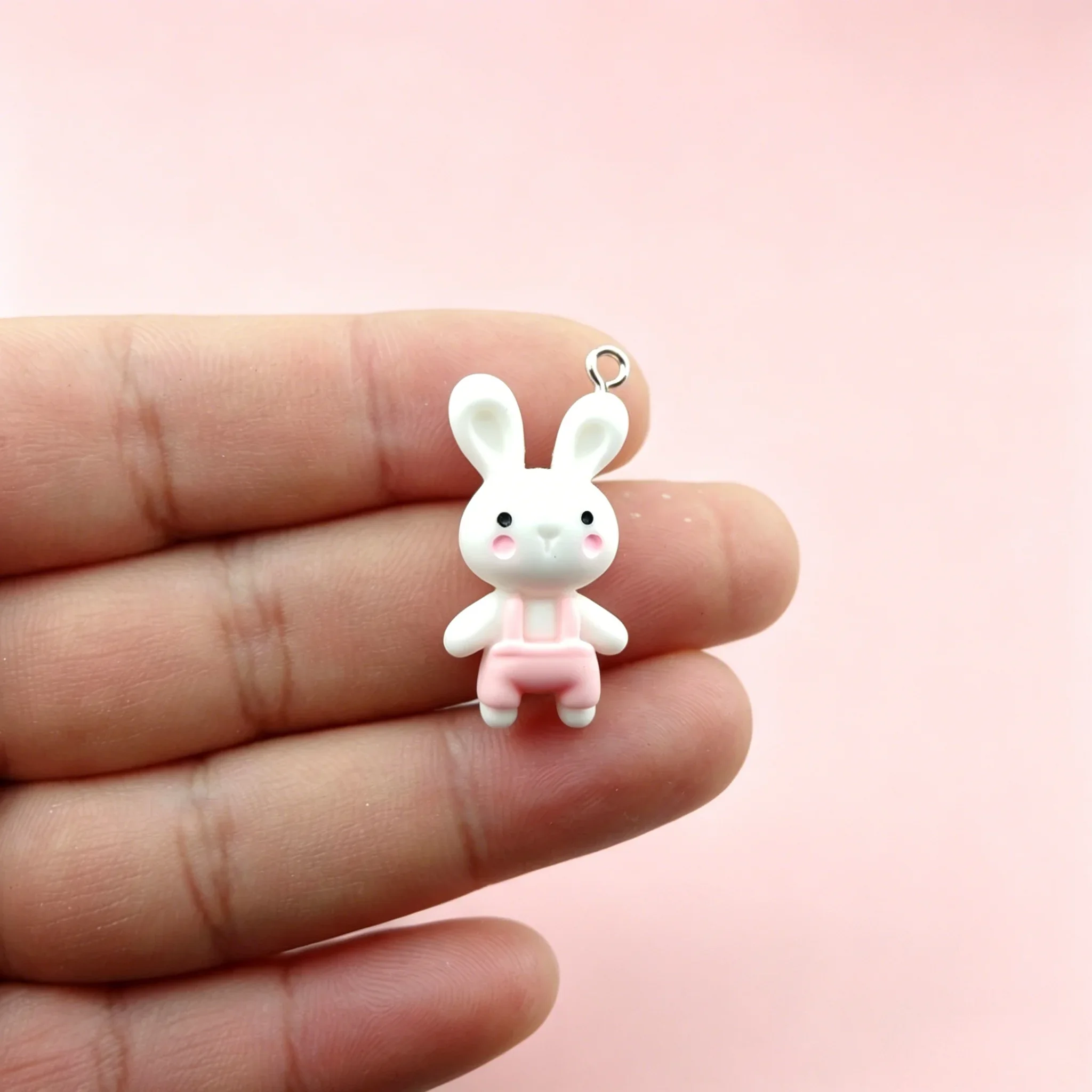 10Pcs Kawaii Bear Bunny Resin Pendants Cute Animal Charms for DIY Earrings Keychain Jewelry Making view 5