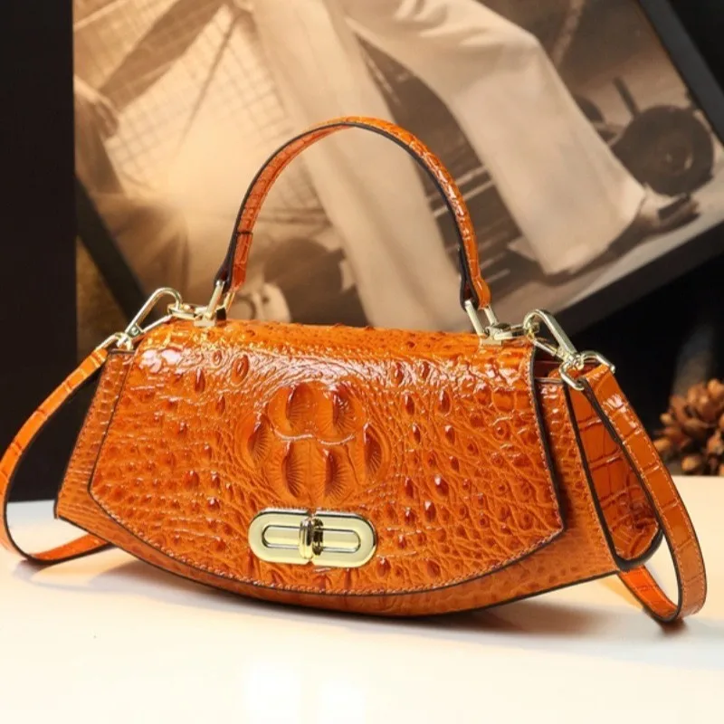 

Designer Luxury Handbag Woman New High Quality Crocodile Pattern Leather Shoulder Bag Exquisite Fashion Original Crossbody Bag