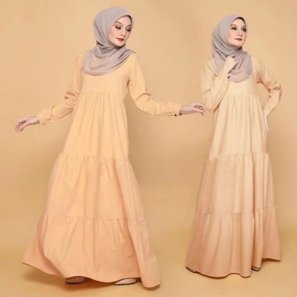 Arab Muslim Long Robe Abaya for Women Dresses Solid Jalabiya Morocco Dubai Eid Vestidos Kaftan Islam Modest Ramadan Abayas