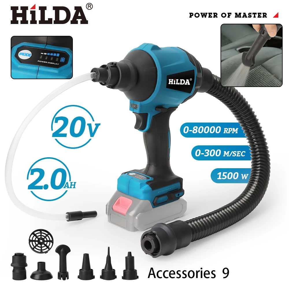 HILDA Duster Cordless Compressed Air Blower Electric Inflator Dusting & Vacuuming Dusting Machine For Makita 18-21V Battery