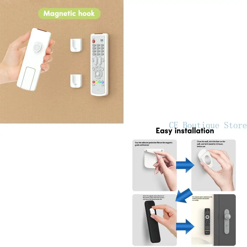 

652F Remote Control Hooks Strong Shelf Pastes Suction Cup Traceless Hook Punch-free Wall Hanging Magnet Holder Hook