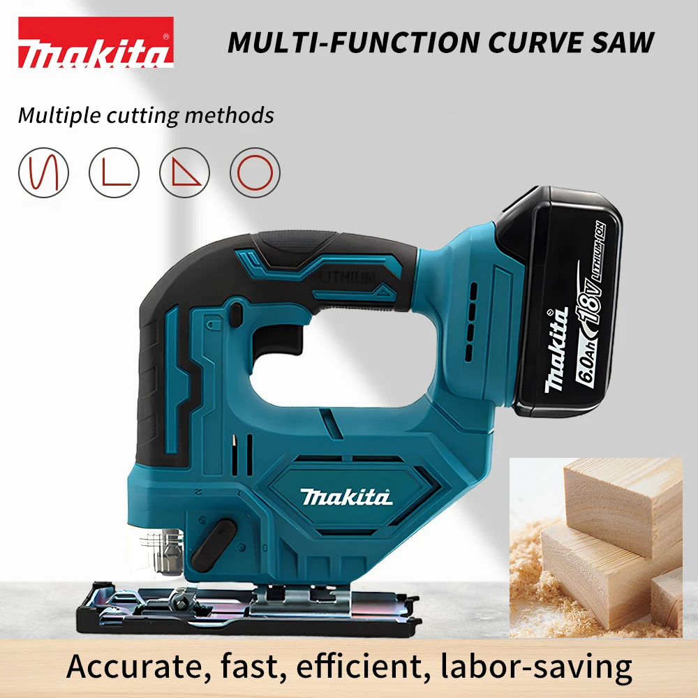 Makita DJV182Z Brushless LXT 18V Jigsaw 340W Electric Cordless Electric Jig Saw Portable Jigsaw Multi-Function Woodworking Tools