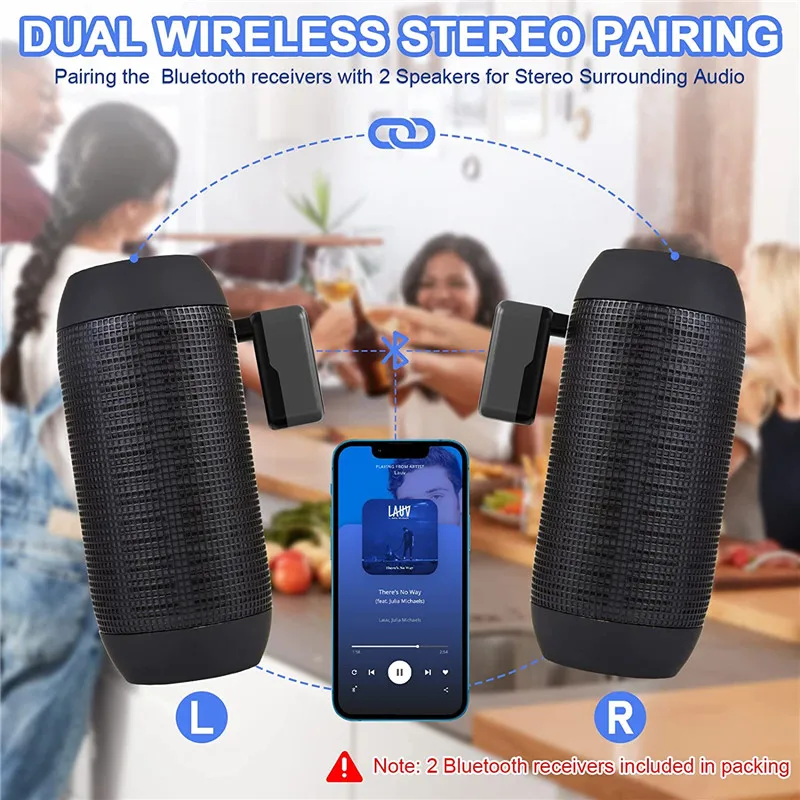 Bluetooth 5,3 Funke mp fänger 3,5mm Aux Stereo Audio Adapter für Auto zu Hause Stereo Lautsprecher Geräusch unterdrückung Freis prec heinrich tung