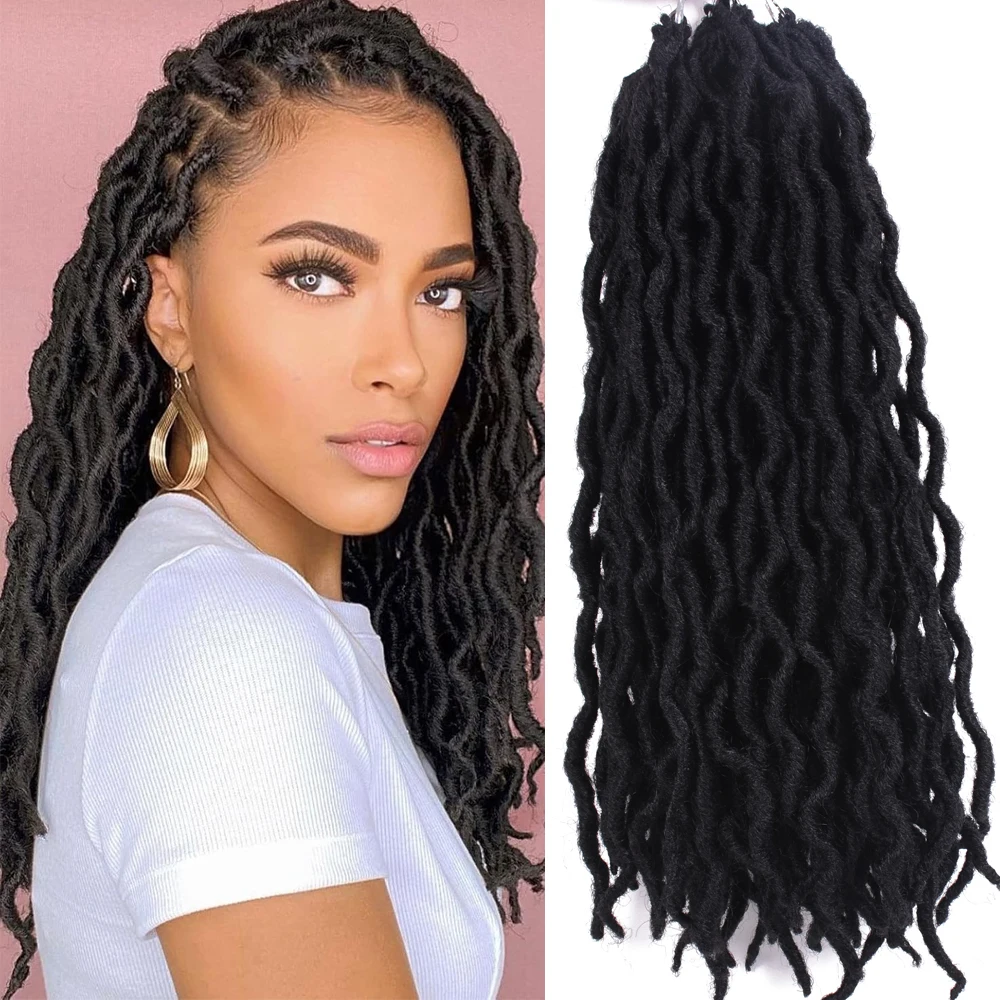 

Gypsy Locs Synthetic Goddess Faux locs Crochet Hair Soft Braids Dreadlocks Curly Twist Braiding Hair for Black Women 18strands