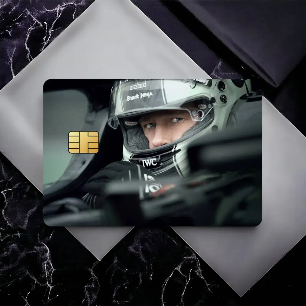 F1 الفيلم المشارك فيلم مقاوم للماء غطاء الجلد ملصقات بطاقة الائتمان 4 قطعة الخصم الجبهة الديكور حافلة البنك تمرير #2