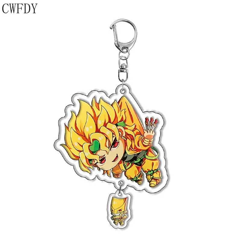 New Anime JoJos Bizarre Adventure Keychain Kujo Jotaro Kakyouin Noriaki Yoshikage Acrylic Keyring Bag Pendant Chaveio Prop Gift