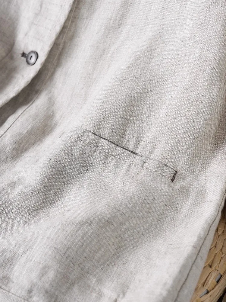 Retro Cotton Linen Long Sve irt Women's Loose Slim ort Coat round Ne Top Casual Sle Vintage Faion plus Size