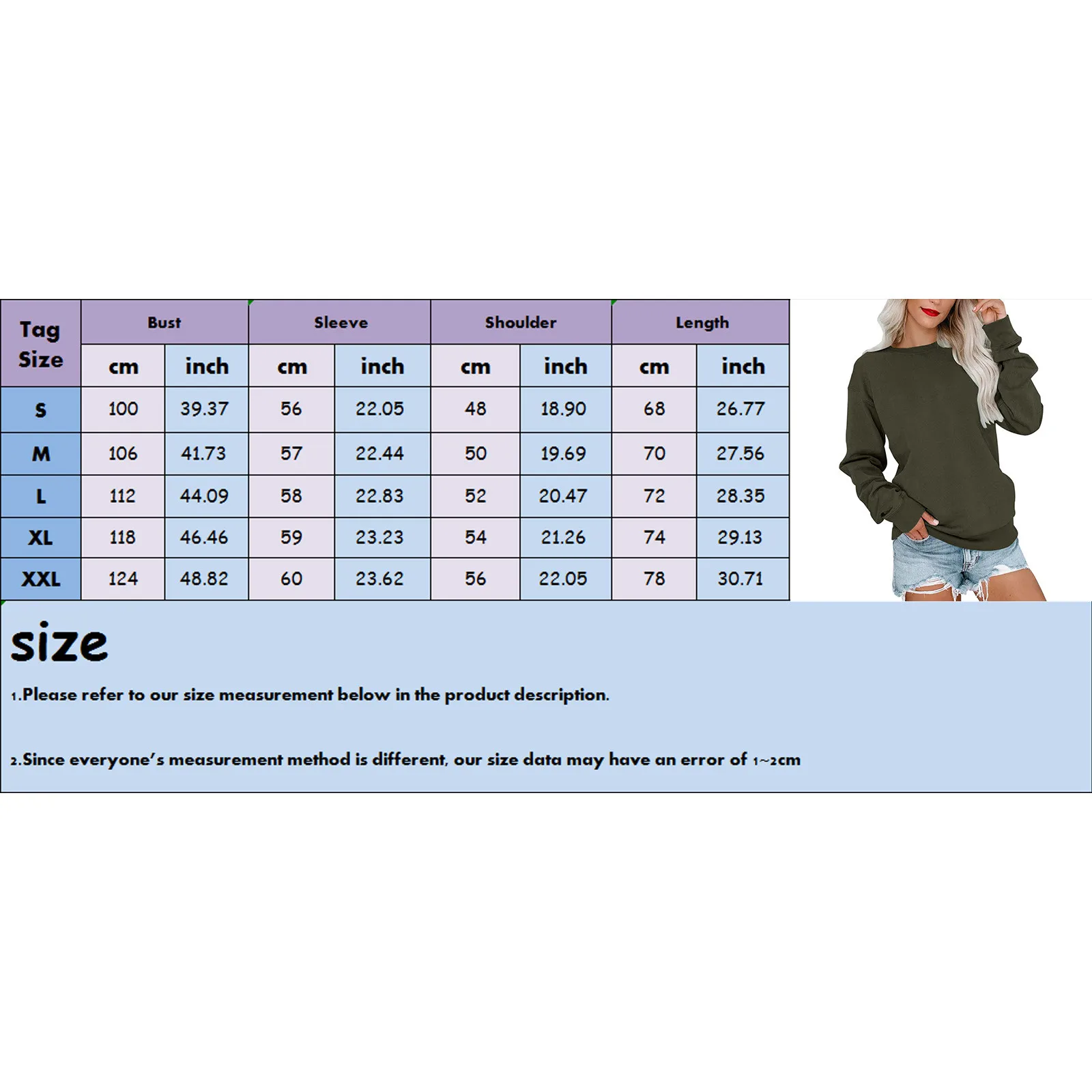 2024 Women\'s Autumn Winter Daily Sweatshirts Long Sleeve Loose Casual Solid Fashion Pullover Sports Long Sleeve Tops For Women