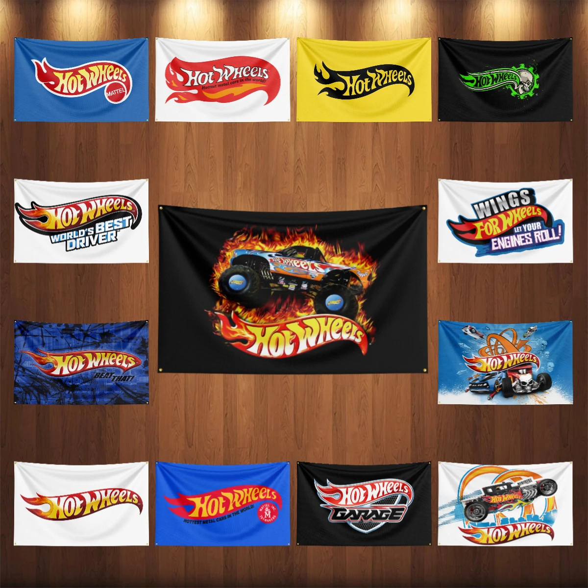 90x150CM Hotwheels Auto Parts Flag Car Truck Motor Parts Accessories Banner Garage Outdoor Decoration Tapestry Poster