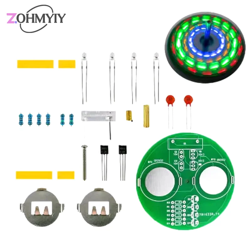 1 Set Desktop Led Gyroscoop Set Knipperende Gekleurde Lichten Diy Elektronische Lasproduct Kit