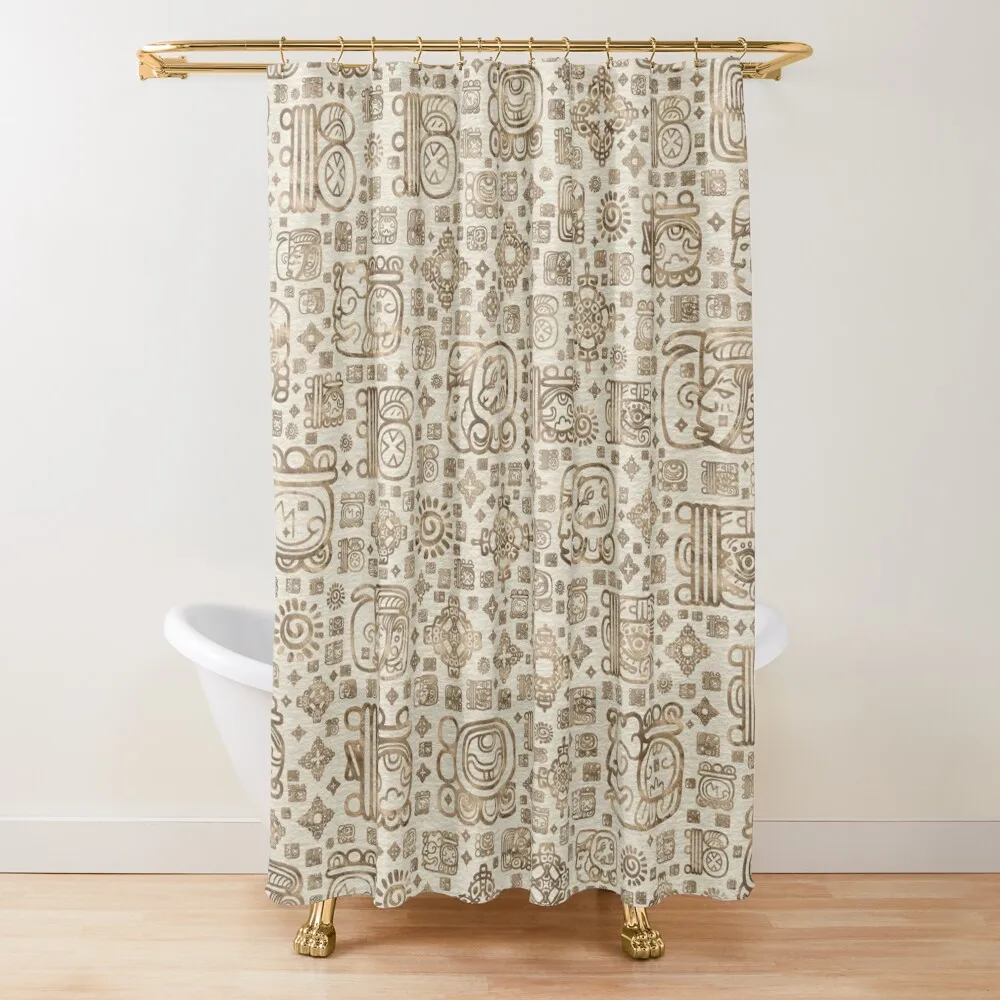 

Mayan glyphs and ornaments pattern #1 Shower Curtain Shower Bath Modern Bathroom Accessories Shower Waterproof Curtain