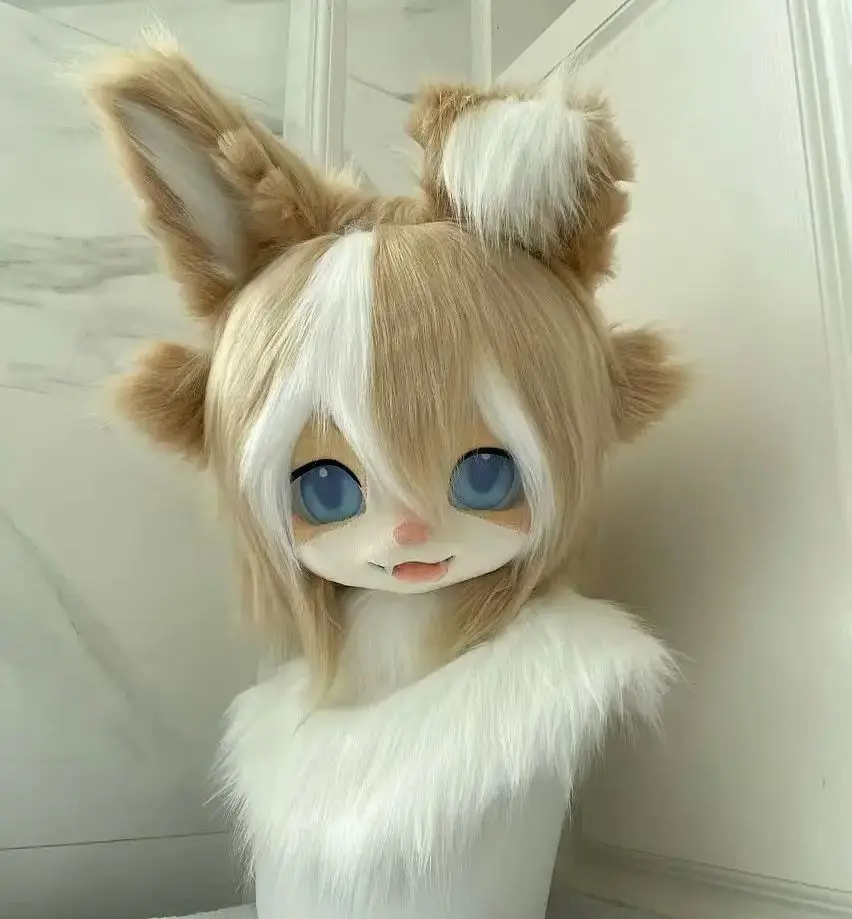 Custom Furry head Kigurumi Head Cosplay Kemono Fursuit Handmade Headsets Beast Customized Fursuit Kemono Head