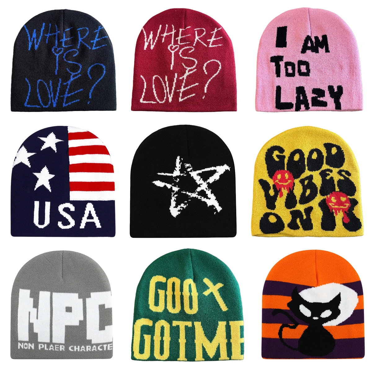 Nuevo Gorro de punto para mantener el calor de otoño para invierno, gorros de esquí para hombres y mujeres, gorro para el frío al aire libre, gorro de ciclismo con letras de moda Y2K, gorro de hip hop