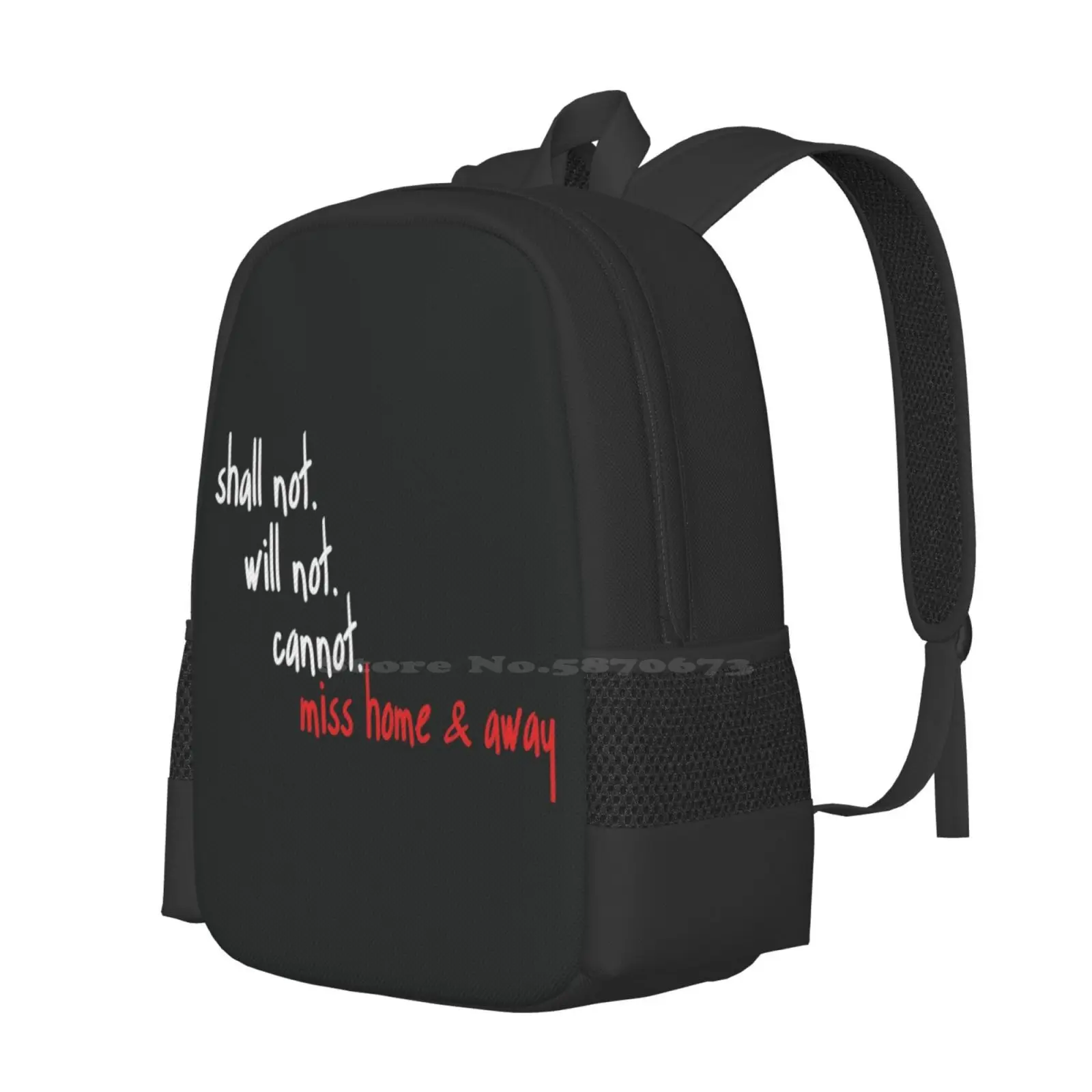 Shall Not Will Not Cannot Miss Home & Away New Arrivals Unisex Bags Student Bag Backpack Home Away Home And Away Soap Australian