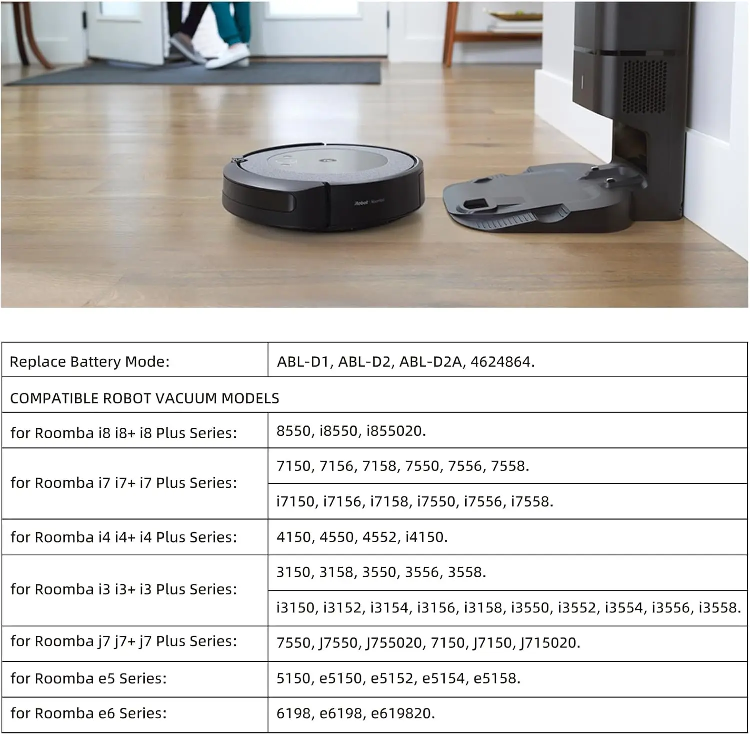 ABL-D1 Akku für iRobot Roomba i7 j7 e5 e6 e5150 e5152 e6198 und i3 i3+ 3150 3550 i4 4150 i4+ 4550 4552 I7 i7158 i7+ 7150 7550